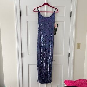 NWT Vintage Purple Sequin Prom Dress